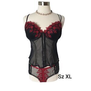 Delicates Women's Babydoll Lingerie Sexy 2 piece Nitie Negligee Sleepwear XL NWO